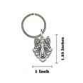 thumbnail image 2 of Wolf Head Keychain, G105KC, 1 1/4 inch, Viking, Norse, Pewter, Key Fob, Key Ring, Keys, Zipper Pull, Luggage Tag, Backpack, Over 300 Keychain Designs, Handmade in the USA, 100% American Made, 2 of 6