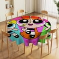 thumbnail image 5 of The Powerpuff Girls Round Tablecloth Print Decorative Table Cover Washable Table Cloths for Dining Party Picnic 50x50in, 5 of 8