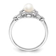 thumbnail image 2 of Sterling Silver Rhodium-plated FW Cultured Pearl & Diamond Ring, 2 of 6