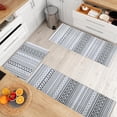thumbnail image 3 of Washable Non Slip Kitchen Rugs Set of 3,Boho Moroccan Geometric 3 Piece Kitchen Mats for Floor,Absorbent Carpet for Kitchen,Soft Low Pile Kitchen Runner Rug for Sink,Laundry,Grey, 3 of 6