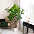 thumbnail image 3 of Nearly Natural Audrey Ficus Leaf Artificial Potted Tree - 6', 3 of 9