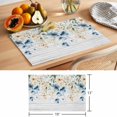 thumbnail image 6 of Blue Flowers Placemats Set of 6, Leaf Watercolor Wildflowers Plants Wood Grain Non-Slip Place Mats Washable Table Mats for Kitchen Dining Table Decorations Indoor/Outdoor, 6 of 9