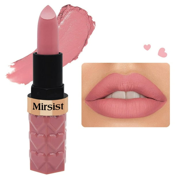 Lápiz labial mate TQEHS de 6 colores, resistente al agua, de larga duración, 3,5 g