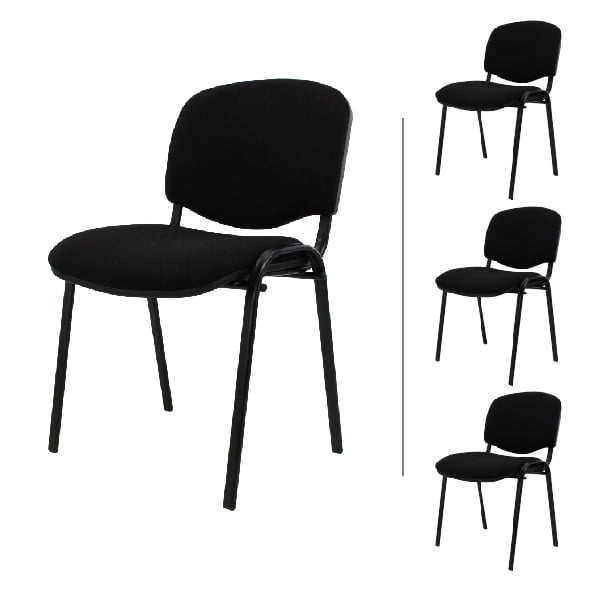 Set de 4 Sillas de VISITA Mundo In ISO Tela Negra