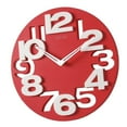 thumbnail image 3 of DOLITY Big Contemporary wall Clock Creative Hollow Out Number Design Analog Clock Red, 3 of 9