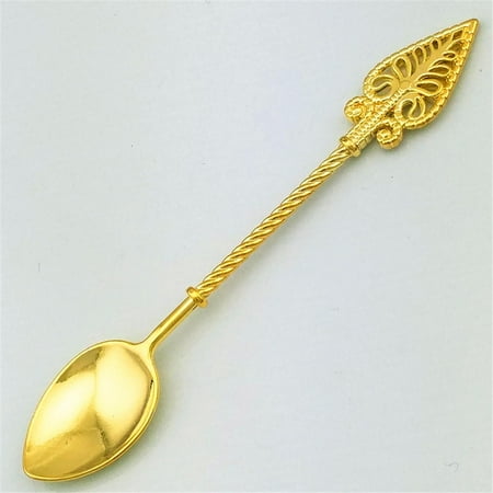 

Vintage Pattern Alloy Small Coffee Spoon Cake Spoon Soup Mixing Gold Spoon Coffeeware Cafeteria Accessories