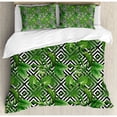 thumbnail image 3 of Banana Leaf Duvet Cover Set, Coconut Palm Tree on Modern Abstract Backdrop Rainforest Design, Decorative 2 Piece Bedding Set with 1 Pillow Shams, Twin Size, Black White Hunter Green, by Ambesonne, 3 of 3