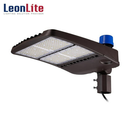 LEONLITE LED Shoebox Light, Parking Lot Light, 300W (3000W Eq.) 39,000lm, Slip-fitter Bracket, IP65 Waterproof, (Best Led Parking Lot Lights)