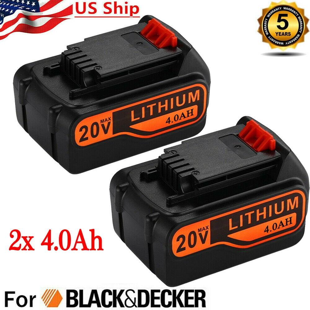 2Pcs 5.0AH 20V Lithium Battery For Black & Decker LB2X4020-OPE ASL188K LDX120C 