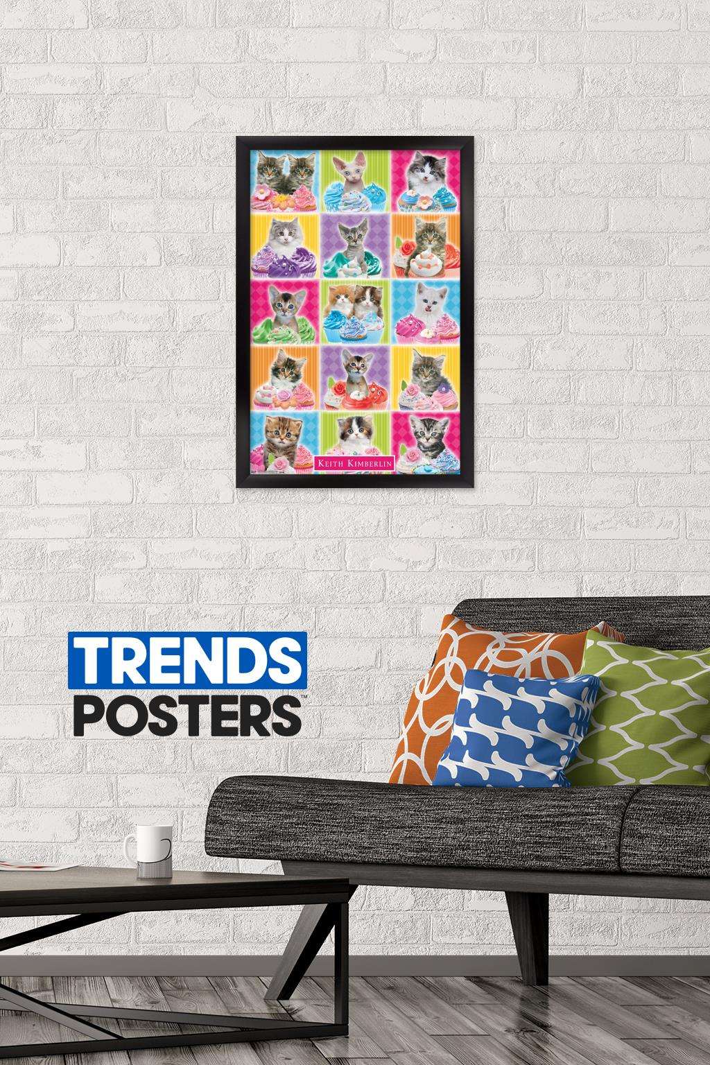 Keith Kimberlin - Kitten - Cupcake Wall Poster, 14.725" x 22.375", Framed
