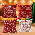 thumbnail image 3 of Pudcoco Christmas Pillow Covers Classic Snowflake Star Tree Pattern Cushion Covers Holiday Pillow Cases for Sofa, Couch, Bed, 3 of 6