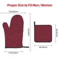 thumbnail image 3 of Kitchen Gloves Heat Insulation Pad Three Sets Of Heat Proof Waterproof Fabric Easy To Clean For Pot Cover Microwave Oven End Bowl Plate Leopard Print Pattern Red And Black_3, 3 of 8