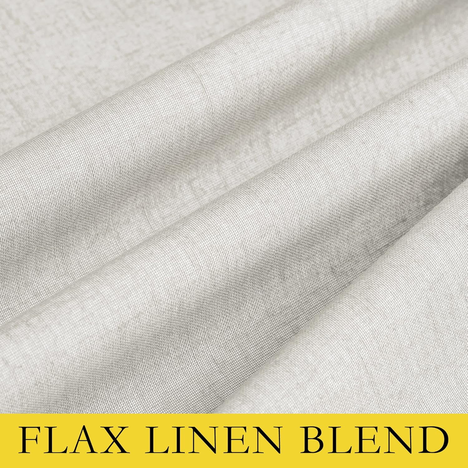 NICETOWN Blackout Linen Curtains Privacy Thermal Insulated Noise Reducing Drapes, W52 x L84, Set of 2, Ivory