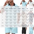 thumbnail image 3 of hotojiny Men's 2 Pieces Summer Outfits Stylish Color Block Button Collared Shirt and Shorts Set for Golf Beach Clothes(White,X-Large), 3 of 5
