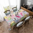 thumbnail image 4 of Colorful Easter Rectangle Tablecloth, Spring Watercolor Bunny Egg Flower Wood Grain Waterproof & StainResistant Tablecloth, Washable Oil-proof Table Cover for Dining/Party/Wedding/Buffet 52x70 In, 4 of 9