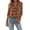 Orange, variant on Stralyhd Buffalo Plaid Shirts for Women Button Down Fall Casual Long Sleeve Trendy Lightweight Womens Tops Khaki S