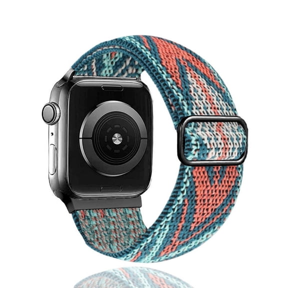 Stretchy Solo Loop Strap Compatible with Apple Watch Bands 38mm 40mm 41mm ,Adjustable Stretch Braided Elastics Weave Nylon Women Men for iWatch Series7/6/5/4/3/2/1 SE,Green Arrow 2pack
