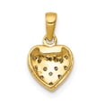 thumbnail image 3 of Real 14kt Yellow Gold With White Rhodium Diamond Heart Pendant; for Adults and Teens; for Women and Men, 3 of 4