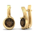 thumbnail image 2 of Boucles d'Oreilles pour Femme en Vermeil Or Argent 925 avec Clous d'Oreilles Anglais à Quartz Rond Fumé de 5 mm, 2 of 4