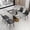 Black & Gold, variant on bokifol White Faux Marble Dining Table,62.99" Rectangle Modern Dinner Table for 6,Farmhouse Long Kitchen Table for Living Room with Sturdy Base,Snow-white
