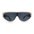 thumbnail image 5 of Womens Gaudy Fancy Hinge Flat Top Shield Rectangular Plastic Sunglasses Slate Silver - Black, 5 of 8