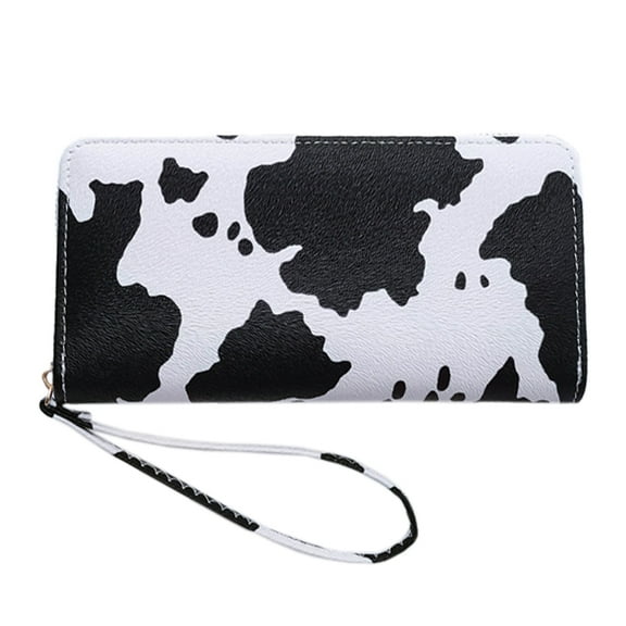 Cow Printed Wallet for Women Girls Cute Stylish Leather Purses