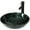 Dark Green, variant on Elecwish 16.5'' Round Tempered Glass Bathroom Vessel Sink Brown Washing Basin Bowl,  Faucet Pop up Drain Set