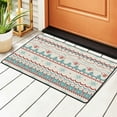 thumbnail image 2 of YFYANG 36"x24" Non-Slip Flannel Carpet Doormat, Living Room Bedroom Office Decorative Area Rugs, Indoor Vintage Christmas Snowflake Stripes Floor Mats, 2 of 7