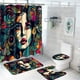 thumbnail image 2 of Futtumy - Juego de 4 cortinas de ducha para baño, juego de cortinas de ducha de poliéster con alfombras de baño, juego de baño con patrón de mujeres pintadas con cortina de ducha y juego de alfombras, 2 of 8