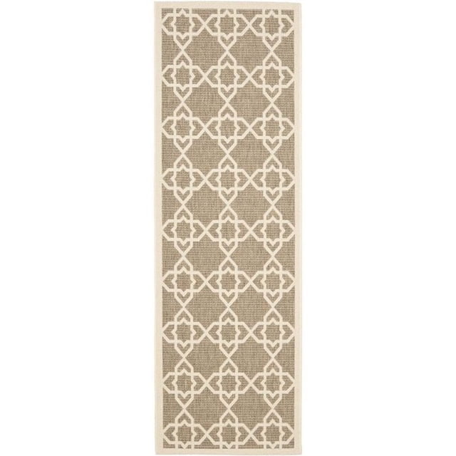 Safavieh Courtyard Brown Indoor Outdoor Rug - Runner 2'3" x 14'