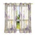 thumbnail image 6 of Yayeee Window Curtains Light Filtering 63"x52" Grommet Panel Pair Home Living Room Decor, Purple Floral Rabbit, 6 of 7