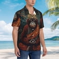 thumbnail image 2 of Lsque Banana Leaf Meditating Gorilla pattern Hawaiian Shirt for Men, Unisex Summer Beach Casual Short Sleeve Button Down Shirts-3X-Large, 2 of 9