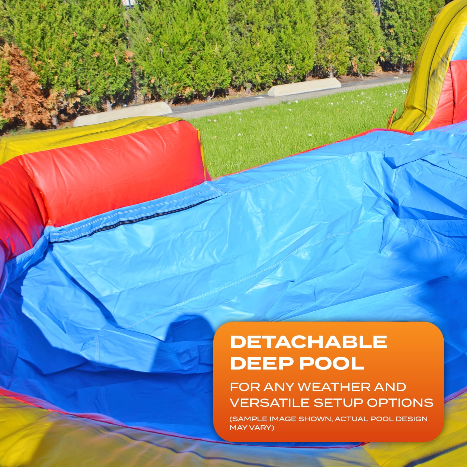 JumpOrange 19' Target Commercial Inflatable Water Slide with Pool (with Blower)
