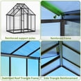 thumbnail image 4 of 6 x 4Ft Large Outdoor Greenhouse with 2 Vent Window, Aluminum Frame, Sliding Door, 4 of 10