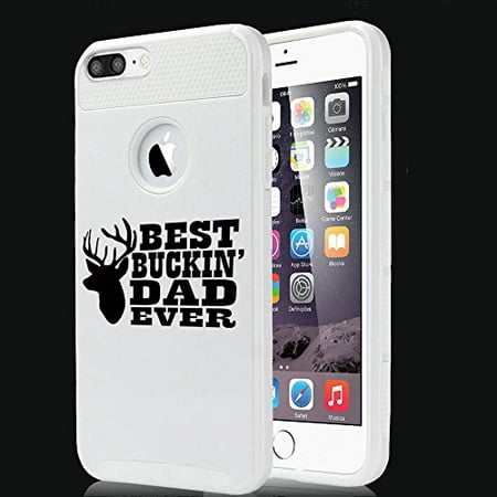 Shockproof Impact Hard Soft Case Cover for Apple iPhone Best Buckin Dad Ever Father (White for iPhone 7 (Best Iphone Impact Case)