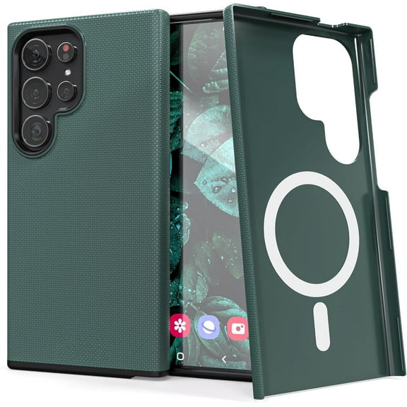Samsung Galaxy S25 Ultra 6.9'' Case Dual Layer Shockproof Anti-Slip Cover [Compatible With Magsafe] Green