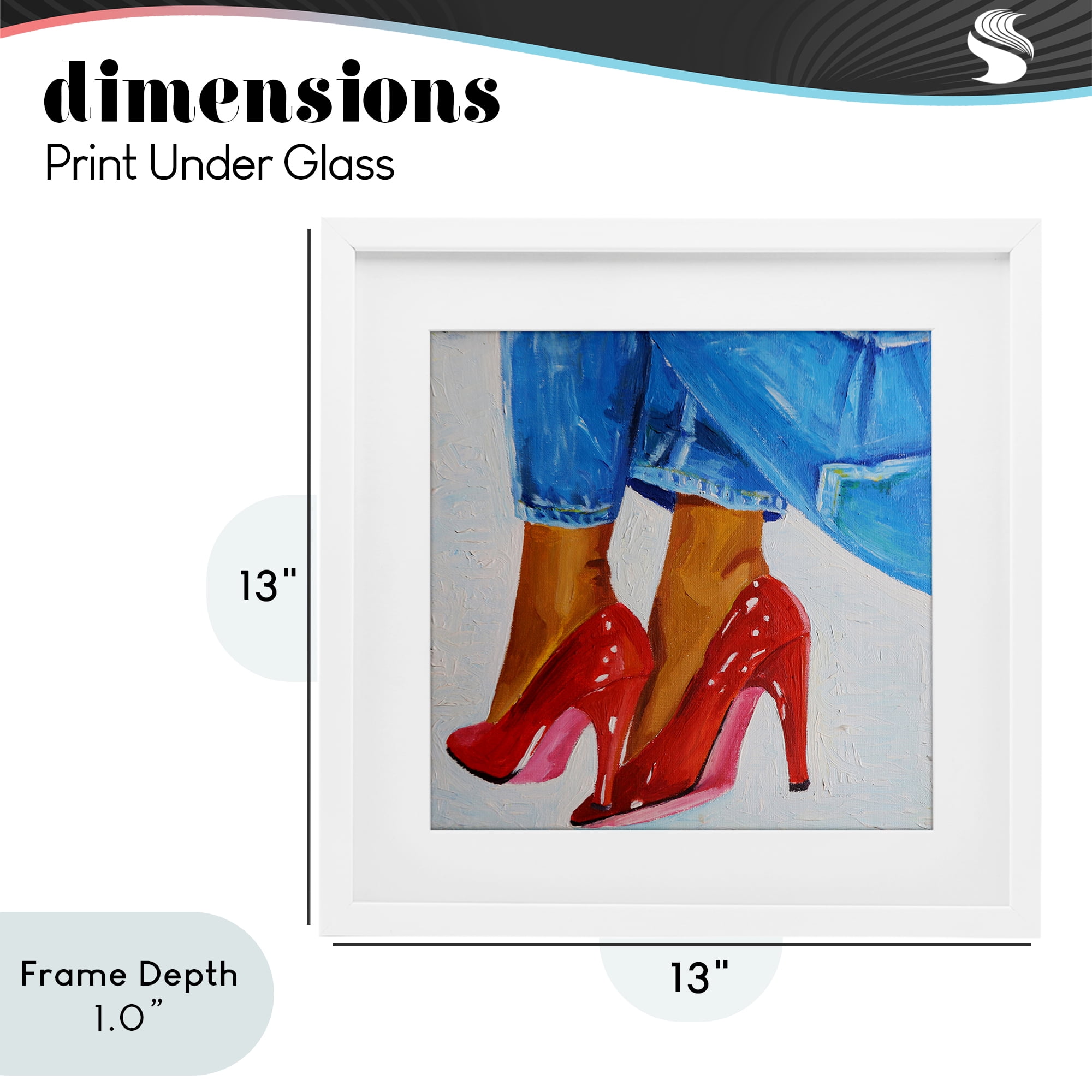 Stupell Industries Glossy Red Pumps & Jeans White Framed Print Under Glass, design by Violeta Vollmer