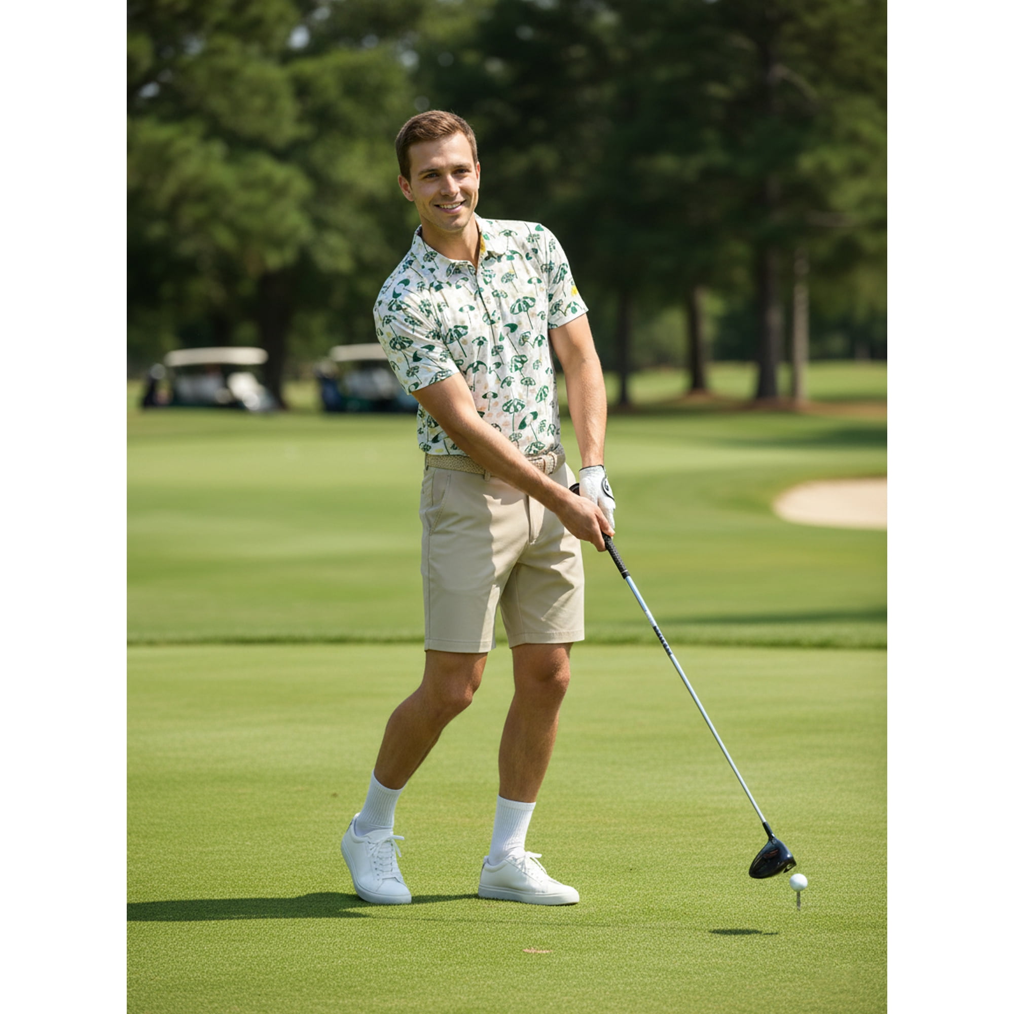 Birdie Bound Men's and Big and Tall Men's Novelty Print Polo Shirt, Sizes XS-4XLT