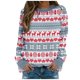 thumbnail image 1 of Moda Navidad mujer estampado manga larga cómodo transpirable cuello redondo camisa Tops Pompotops  gfhjh8866, 1 of 6