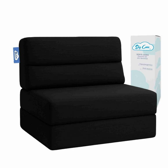 Sofá Cama Individual Sky Care 3 en 1 Color Negro