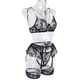 thumbnail image 5 of Conjunto de lencería sexy de tres puntos con cuello halter para mujer, de malla de encaje, piernas seductoras, tentación transparente delgada, 5 of 5