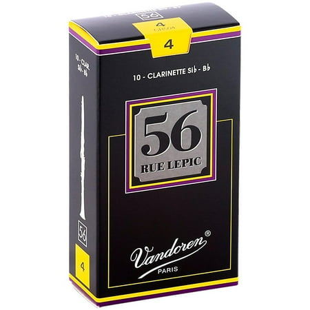 Vandoren Bb Clarinet 56 Rue Lepic Reeds Strength #4; Box of 10