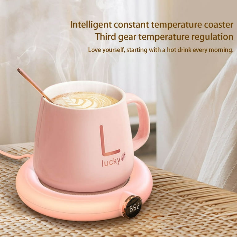 Jikolililili Coffee Mug Warmer, Coffee Warmer for Desk Auto Shut Off USB,  Electric Beverage Warmer with Three Temperature Settings for Coffee,Cocoa, Tea,Milk 