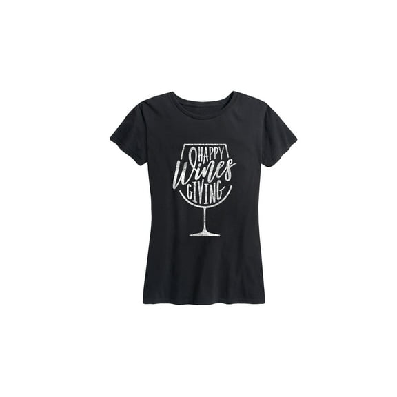 Instant Message - Happy Winesgiving - Women's Short Sleeve Graphic T-Shirt