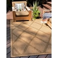thumbnail image 2 of Unique Loom Trellis Collection Area Rug-Geometric Lattice Design, Moroccan Inspired for Indoor/Outdoor DÃ©cor, 7 ft x 10 ft, Light Brown/Brown, 2 of 10