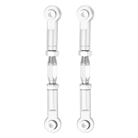 Uxcell 2 Pcs Steering Servo Turnbuckle Rod RC Aluminum Alloy Linkages for HSP 1/10 94123 On-Road RC Car (Silver Tone, 62mm)