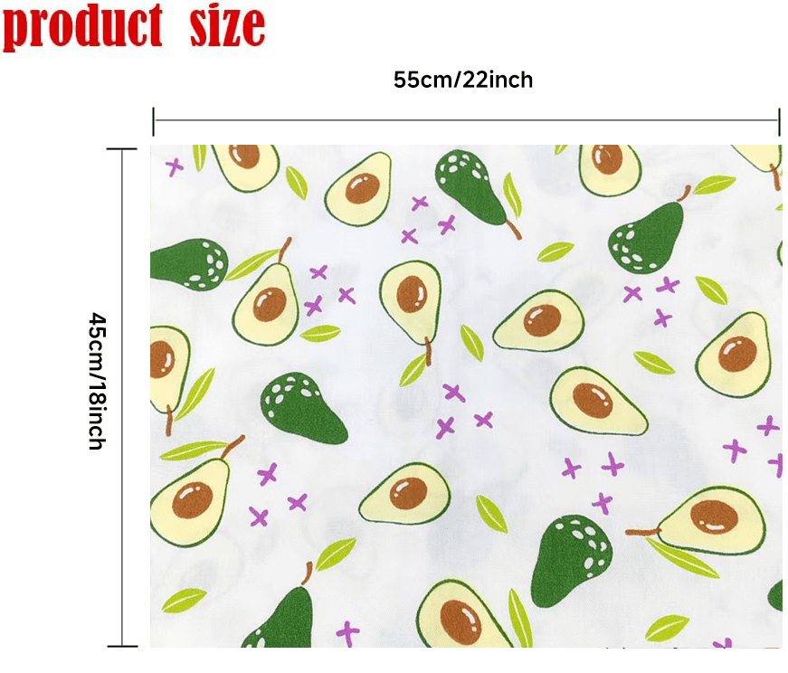 8Pcs 18x22 inch Quilting Cotton Fabric Squares Quilting Supplies Multi-Color Design Printed Floral Fabric for DIY(Fruit)