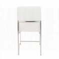thumbnail image 5 of Modern Stainless Steel and White Faux Leather High Back Dining Chairs - 2-Pack (Fixed Height), 5 of 5