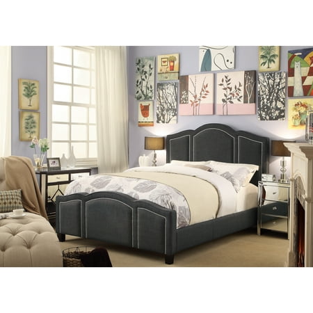 FULLY WIND CO, LTD. Moser Bay Furniture Belita Queen Size Linen Charcoal Waved Top Upholstery Bed