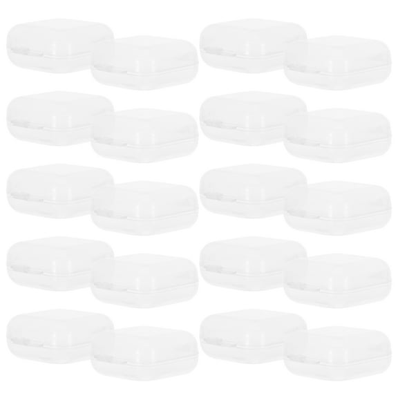 MLINS 40pcs Mini Plastic Storage Boxes with Hinged Lids Small Containers Beads Jewelry Containers Crafts Clear Organizing Boxes for Home